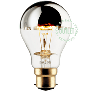 MIRROR CAP STANDARD FILAMENT BULB SILVER BAYONET OUTLET - DYKE & DEAN